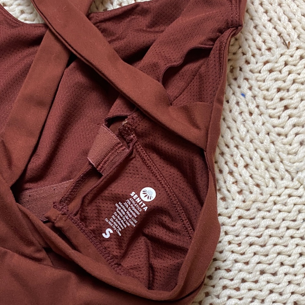 Senita Maroon Top and Leggings Workout Set Size S - Picture 5 of 11